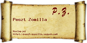 Peszt Zomilla névjegykártya